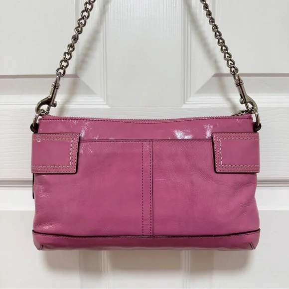Coach Soho Chain Buckle Pink Patent Leather Shoulder Bag Y2K - Picture 5 of 12